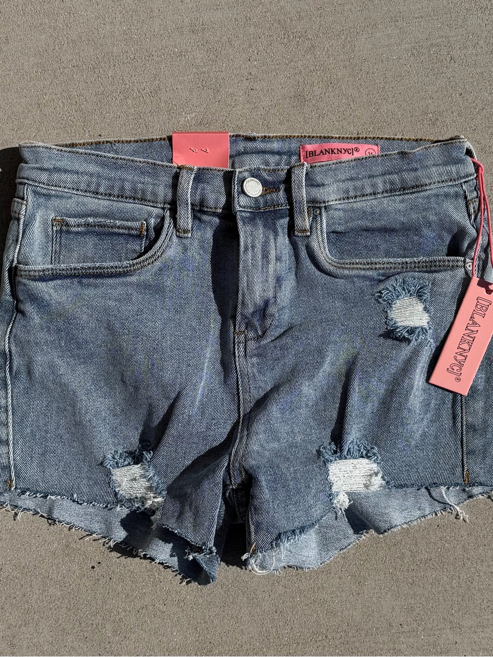BLANKNYC The Mini Barrow Girls Distressed Denim Shorts NWT Size 16 High Rise